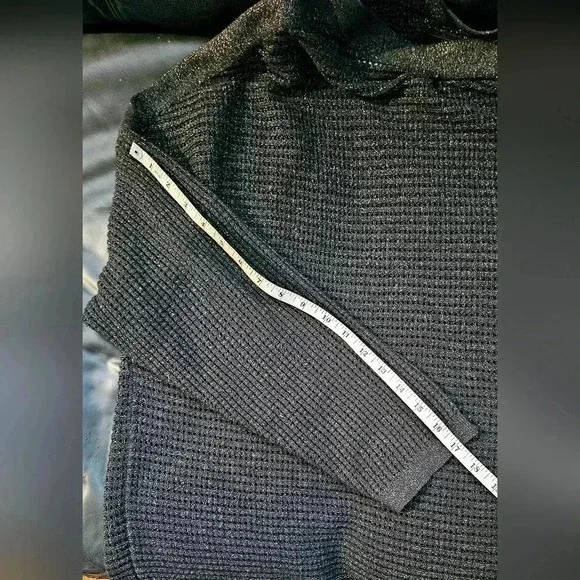 All Saints Elle Metallic Open Knit Jumper Black Long Sleeve Size  M/L - Picture 13 of 13